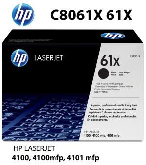C8061X HP CARTUCCIA TONER NERO alta qualità copertura 10000 pagine  stampanti: HP LASERJET 4100 4100DTN 4100N 4100TN 4100MFC