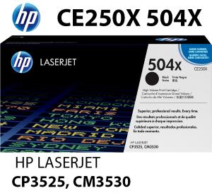 HP CE250X 504X Toner Nero 10500 pagine  stampanti: HP Color LaserJet CP3525 n dn x CM3530 mfp cm fs