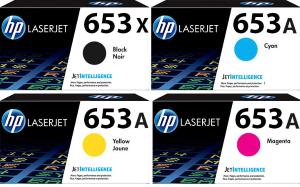 HP 653X 653A SET 4 TONER HP CF320X CF321A CF322A CF323A K 21000 C Y M 16500 pagine  stampanti: HP Color LaserJet Enterprise Flow MFP M680 dn f z