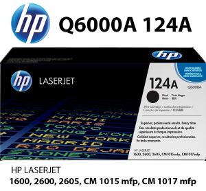 Q6000A 124A HP Toner Nero 2.500 pagine  stampanti: HP ColorLaserJet CM1015 mfp en CM1017mfp 1600 2600n 2605 2605 dn dtn