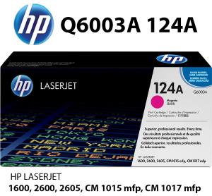 Q6003A 124A HP Toner M Magenta 2.500 pagine  stampanti: HP ColorLaserJet CM1015 mfp en CM1017mfp 1600 2600n 2605 2605 dn dtn