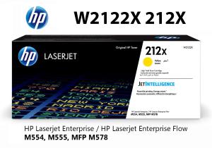 HP W2122X 212X Toner Giallo 10.000 pagine  stampanti: HP Color LaserJet Enterprise M554dn M555dn M555x MFP M578dn MFP M578f Flow MFP M578c