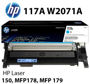 HP 117A TONER C CIANO W2071A Toner alta qualità C 700 pagine  stampanti e multifunzione: HP Color Laser 150a 150nw MFP 178nw 179fnw