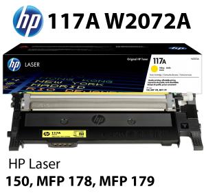 HP 117A TONER Y GIALLO W2072A Toner alta qualità Y 700 pagine  stampanti e multifunzione: HP Color Laser 150a 150nw MFP 178nw 179fnw
